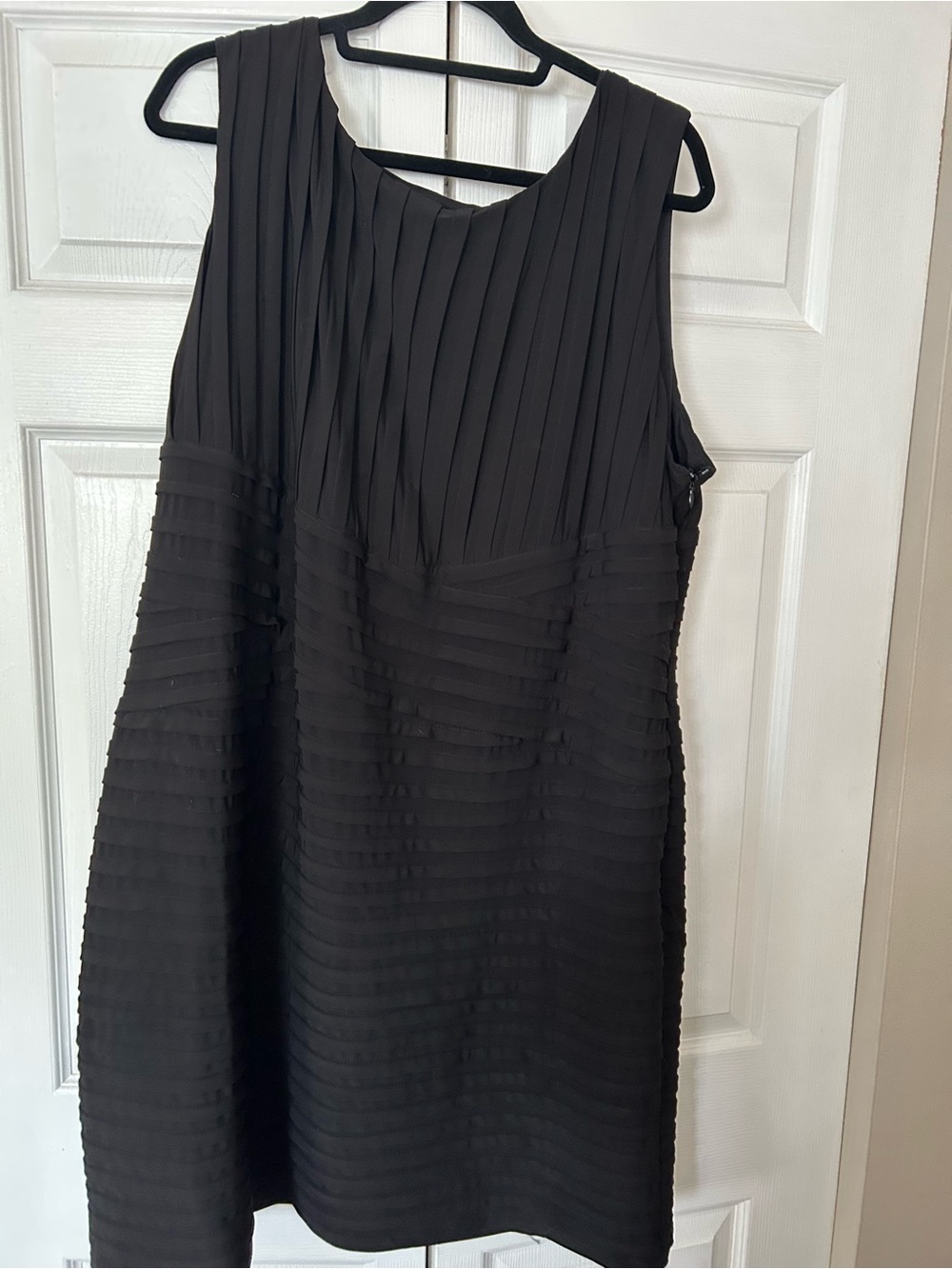 Plus dressbarn Black Sleeveless Pleated A-Line Dress